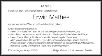 Traueranzeigen Von Erwin Mathes Schwaebische De Trauerportal