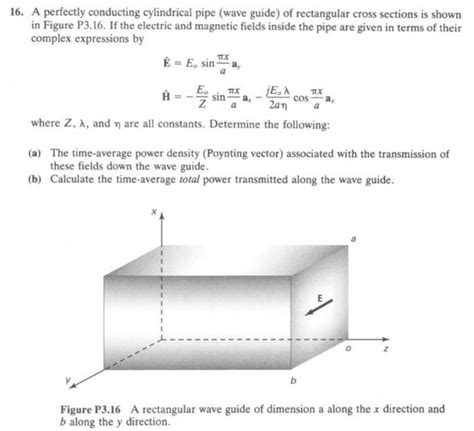 Solved 16 A Perfectly Conducting Cylindrical Pipe Wave Chegg