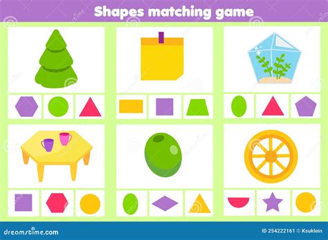 Matching Children Educational Game Match Objects And Shapes Flashcars