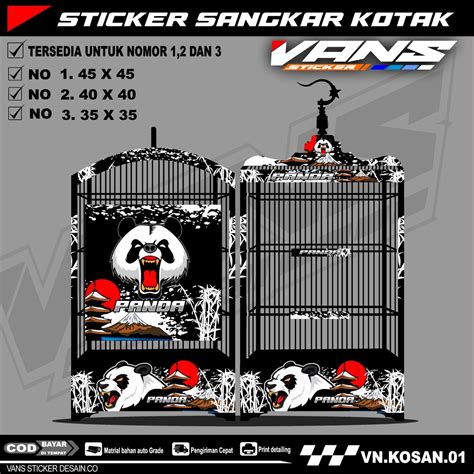 Jual Stiker Decal Sangkar Burung Kotak Kosan Persegi Ebod No