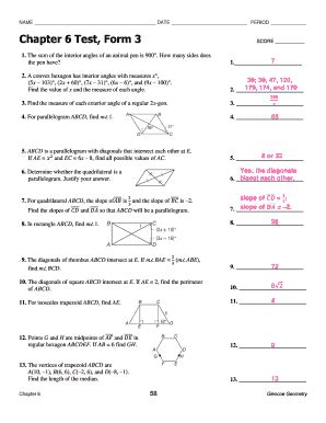 Glencoe Geometry Answer Key Fill Online Printable Fillable Blank