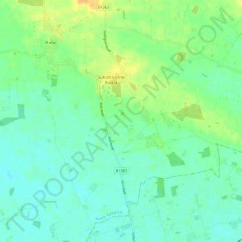 Sutton On The Forest Topographic Map Elevation Terrain