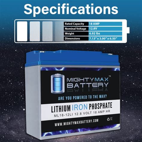 Mighty Max Battery Ml Li Volt Ah Deep Cycle Lithium Iron