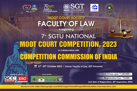 7th Sgtu National Moot Court Competition 2023 In Collaboration With