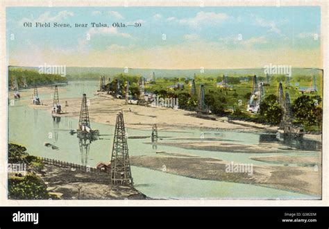 Oil Field Near Tulsa Oklahoma Date Early 20th Century Stock Photo Alamy