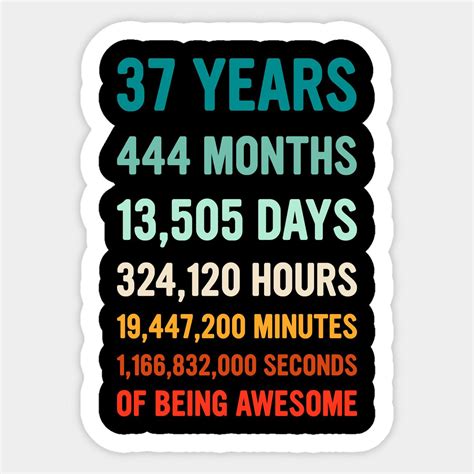 39th Birthday Countdown Of Being Awesome Happy Birthday Funny T Sticker 39th Birthday T