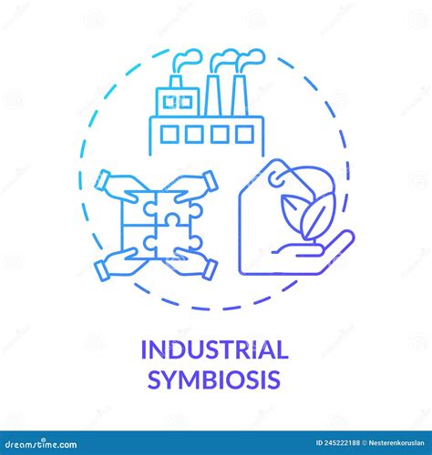 Industrial Symbiosis Blue Gradient Concept Icon Stock Vector