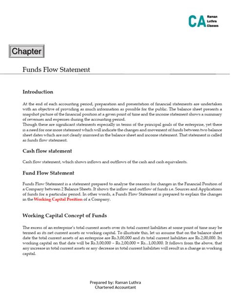 10 Fund Flow | PDF | Cash Flow Statement | Working Capital