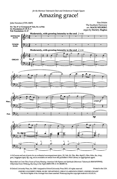 Amazing Grace Satb Opt Bagpipes Arr Mack Wilberg J W Pepper Sheet Music Amazing Grace