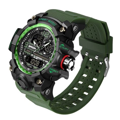 SANDA 3133 Dual Time Quartz Digital Sport Military Water Proof Men S