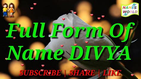 Full Form, Meaning and Lucky Number of Name DIVYA - YouTube