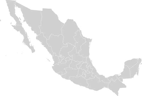 Mexico States Blank - MapSof.net