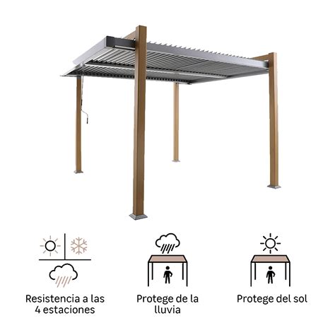 Pérgola De Aluminio Odyssea Efecto Madera Naterial España