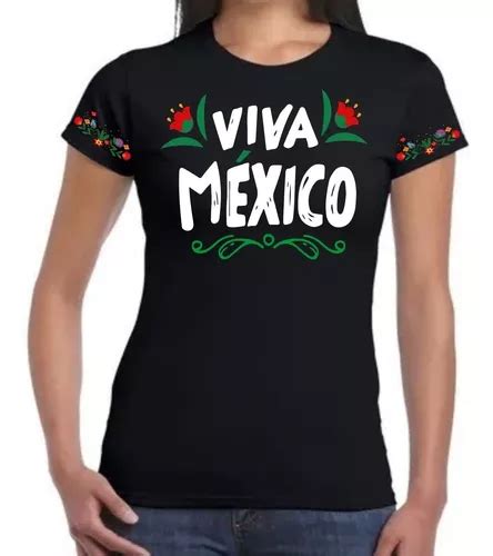 Playera De Dama Viva Mexico 15 De Septiembre Meses sin interés