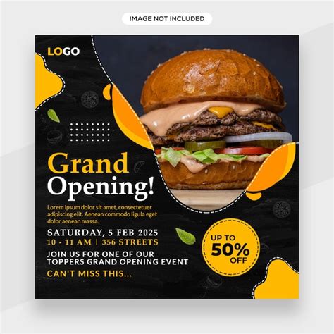 Premium Psd Grand Opening Restaurant Banner Or Social Media Promotion