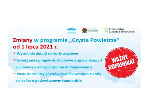 Uwaga Zmiany W Programie Czyste Powietrze Wojew Dzki Fundusz Ochrony