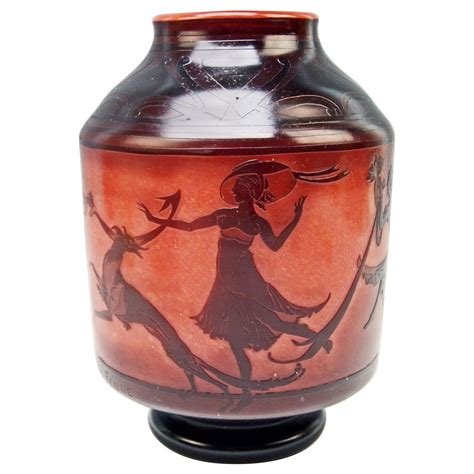 Cameo Vase With Frieze Figurines By Georges De Feure For Daum Fr Res