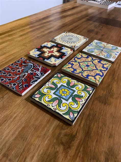 peranakan tiles coaster   furniture home living kitchenware