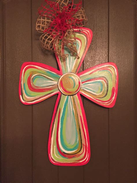 Multi Color Woods Cross Door Hanger Painted Wooden Crosses Cross