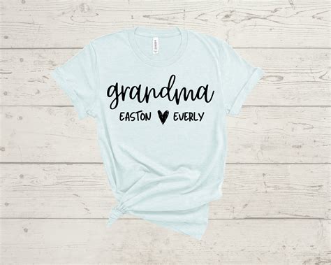 Custom Grandma Shirt With Grandkids Names Personalized Etsy