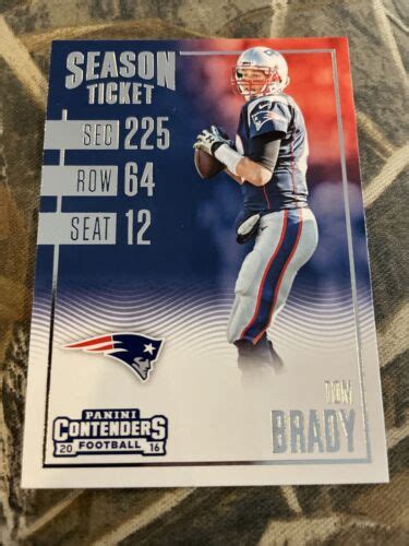 2016 Panini Contenders Tom Brady Season Ticket 58 New England Patriots