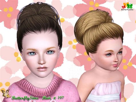 High Top Knot Hairstyle Hair 107 By Butterfly Sims 3 Hairs