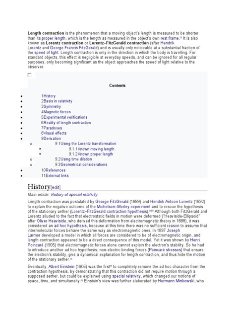 Length Contraction | PDF | Special Relativity | Mathematical Physics