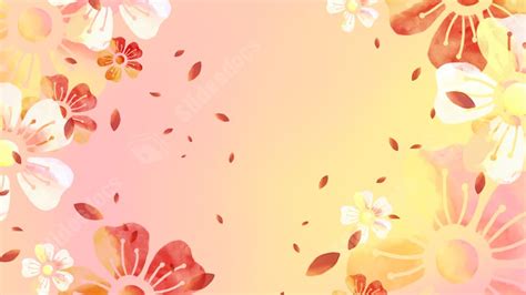 Best Watercolor Cherry Blossoms Powerpoint Background For Presentation