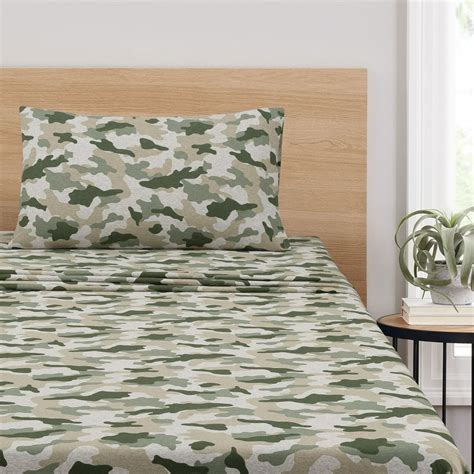 Mainstays Extra Soft Jersey Sheet Set, Twin/Twin-XL, Camo, 3-Pieces ...