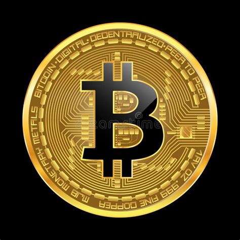 Crypto Currency Bitcoin Golden Symbol Stock Vector Illustration Of