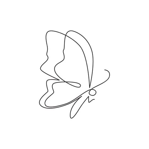 Premium Vector Single Continuous Line Drawing Of Luxury Butterfly For