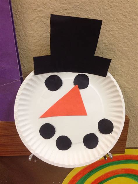 Snowman craft with paper plate | Winter crafts, Xmas crafts, Snowman crafts