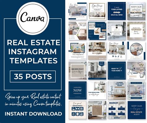 Editable Instagram Posts For Realtors Real Estate Instagram Canva