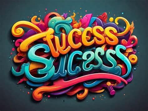 Premium Photo Success Creative Word Text With Handwritten Rainbow