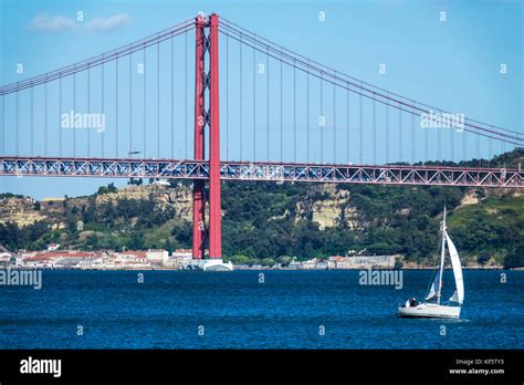 Lisbon Portugal Belem Tagus River Ponte De Abril Th Of April