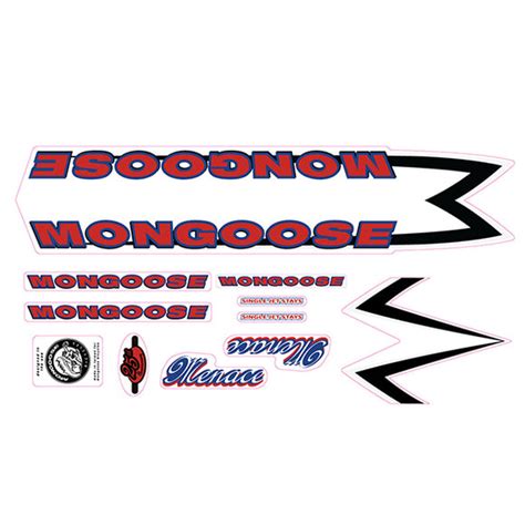 Mongoose 1999 25th Anniversary Menace Decal Set Old School Bmx