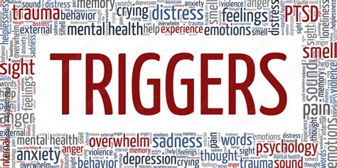 Emotional Triggers Vector Illustration Word Cloud Isolated On White Background Stock Vector