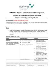 Bsbmgt Distance Learning Activity Week Docx Bsb Diploma