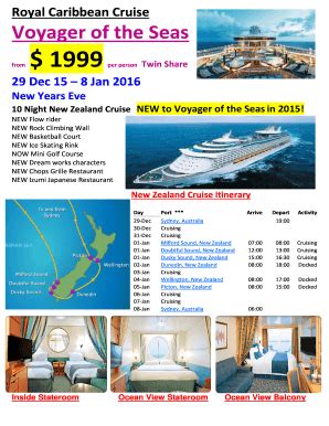 Fillable Online Voyager of the Seas ITINERARY - Dream Maker Travel Fax ...