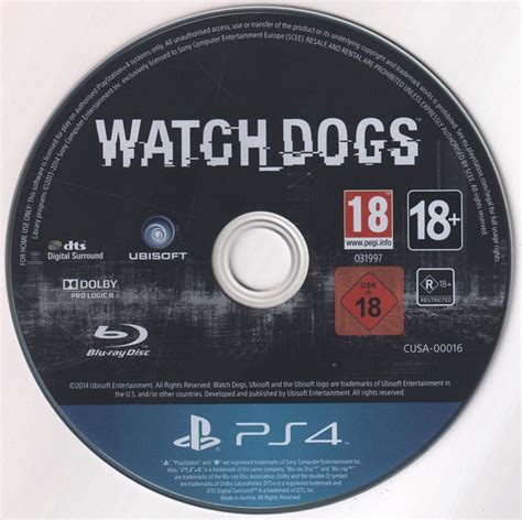 Watchdogs Ps4 Exclusive Edition 2014 Playstation 4 Box Cover Art