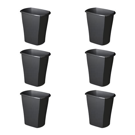 Sterilite 10539006 10 Gallon Ultra Plastic Wastebasket Trash Can Black