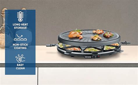 SEVERIN Raclette Grill Con Placa De Parrilla Grill Circular Con