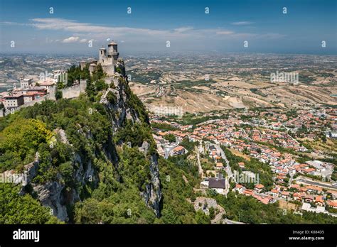 View Of Guaita Fortress Tower Aka Rocca Torre Guaita And Parts Of San