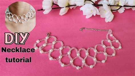 How To Make Simple And Easy Pearl Necklace Ll Necklace Making Tutorial Ll Diy Necklace Making ️