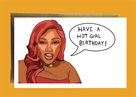 Megan Thee Stallion Birthday Card Hot Girl Summer Etsy