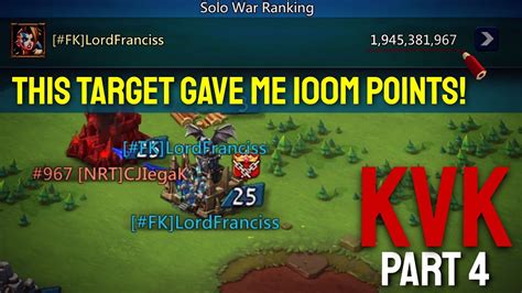 Lords Mobile M Points From One Target Kvk Part Youtube