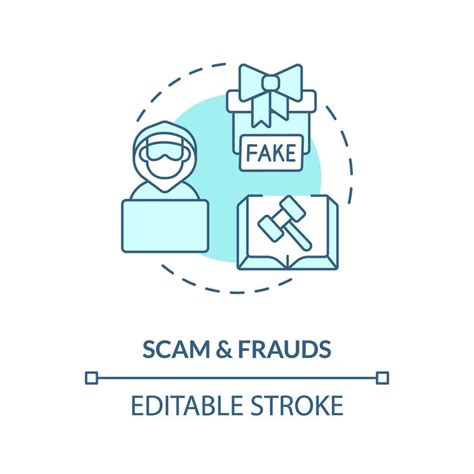 Scam And Frauds Blue Concept Icon Fraudulent Activity Online Law And