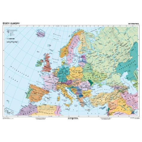 Všeobecnogeografická A Politická Mapa Európy 160x120cm