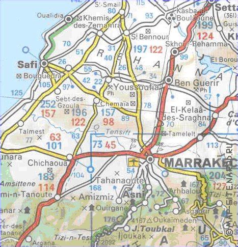 Interativo Mapa De De Estradas Marrocos Em Frances