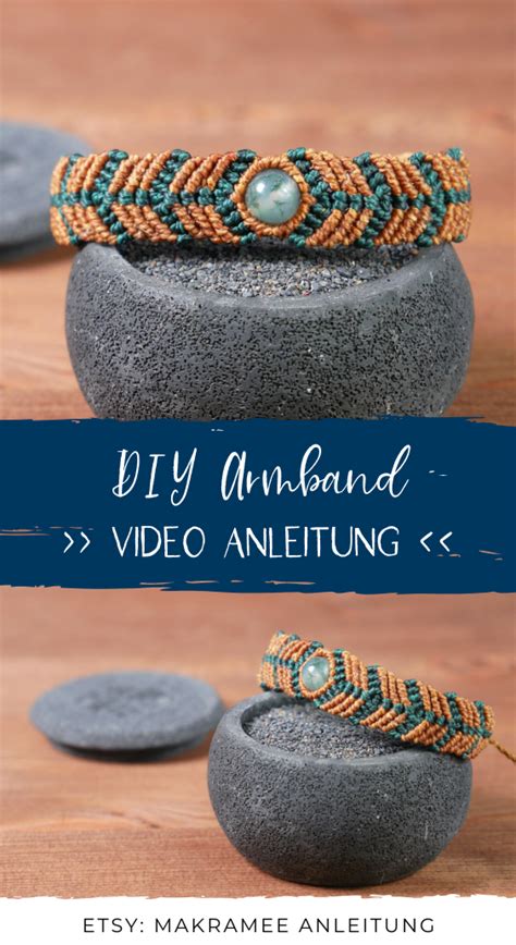 DIY Perlenarmband Makramee Armband mit Malachit Perle Schritt für